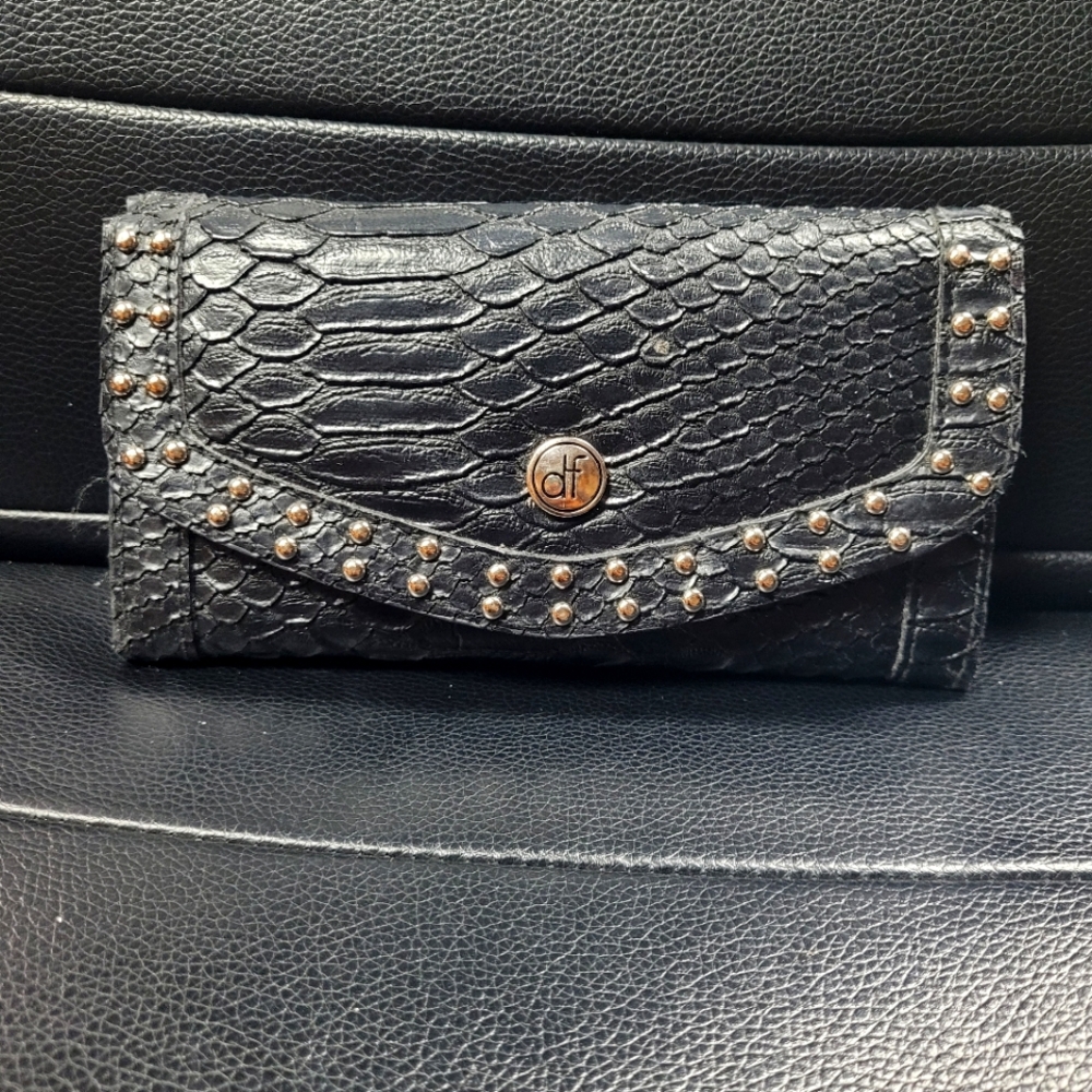 Black Studded Clutch Wallet